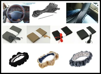 

Auto parts soft fiber leather braided steering wheel cover for
