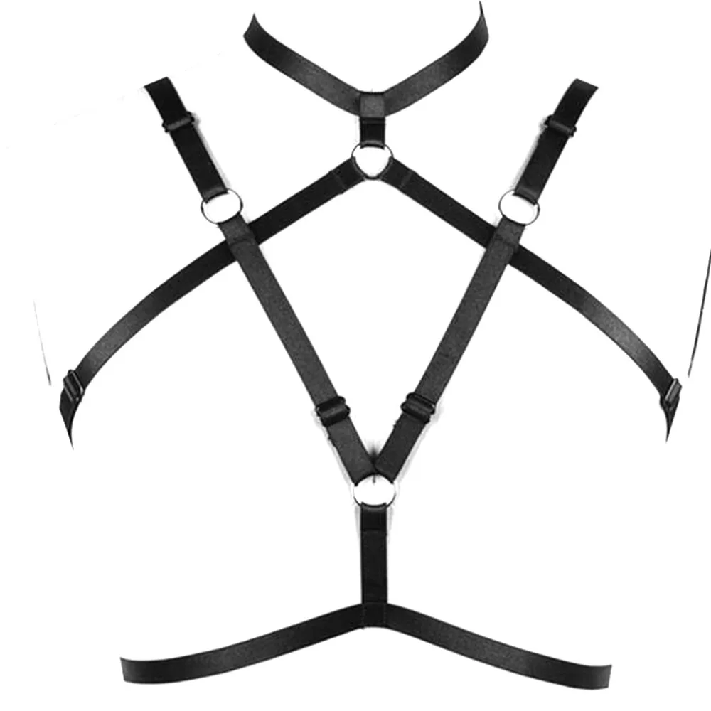 

Women Sexy Body Harness Cage Bralette Punk Goth Top Breast Belt Black Plus Size Frame lingerie Strappy Bondage Bra festival Wear