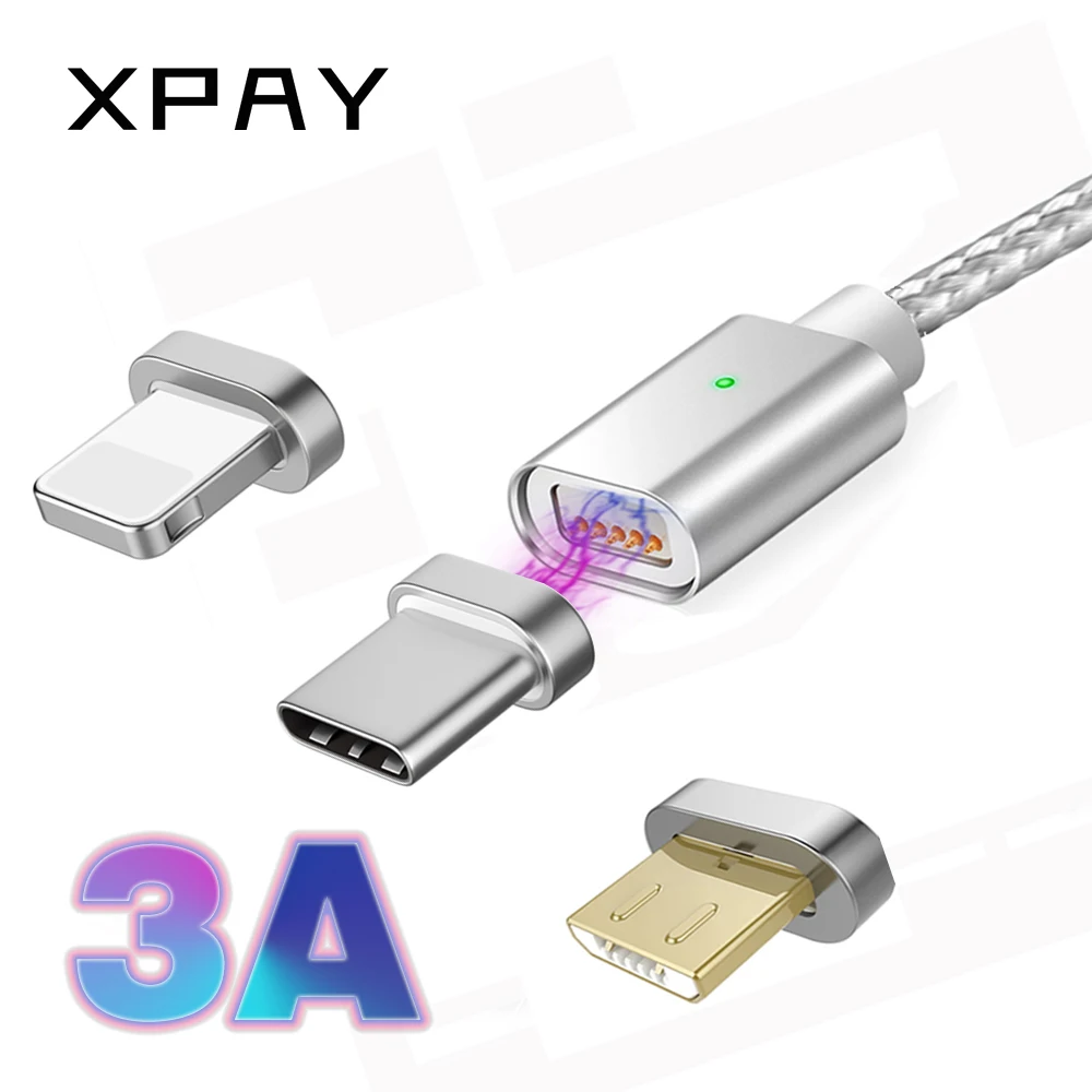 5А магнитное зарядное устройство USB кабель для зарядки данных для IPhone Micro usb type C мобильный телефон Быстрая зарядка магнит Зарядное устройство USB кабель 3 штекера