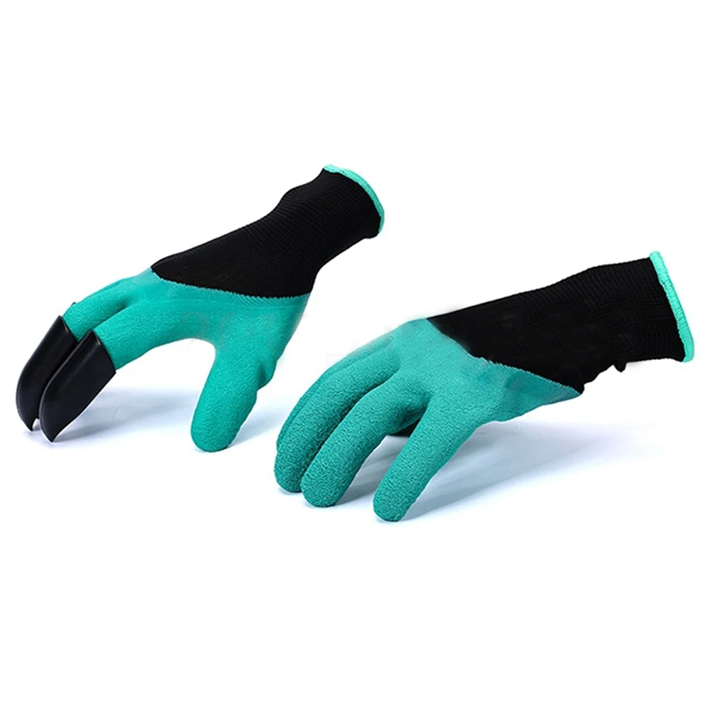 NOCM 1 Pair Garden Digging Gloves Latex Planting Mittens with 4 ABS