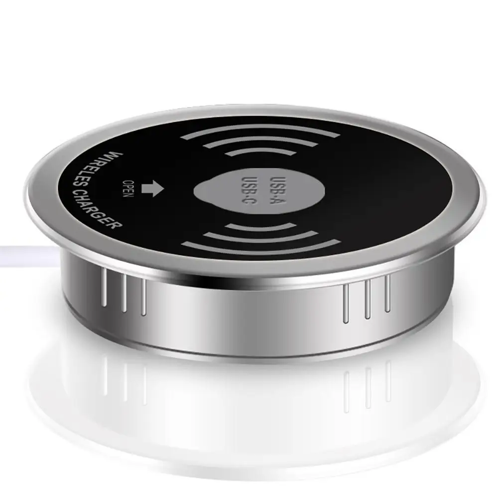 

5W Qi Wireless Charging Station Waterproof USB Type C Embedded Desk Wireless Charger For IPhone 8/X/XS