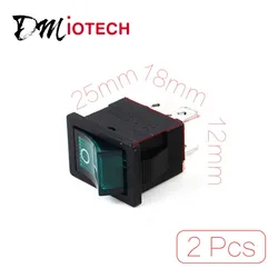 

Mounting Hole 18mm x 12mm 6A 250VAC 10A 125VAC ON/OFF 4 Pin Green Indicator DPST Rocker Switch 2 Pcs/lot Discount 70