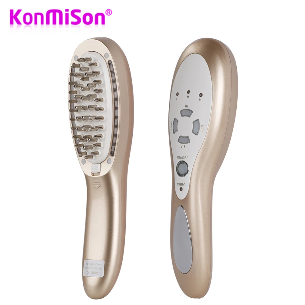 

Konmison Rechargeable Hair Growth LED Photon Comb 4 In 1 Vibration Massager Hair Loss Therapy Hair Anti- Loss Regrowth Brush