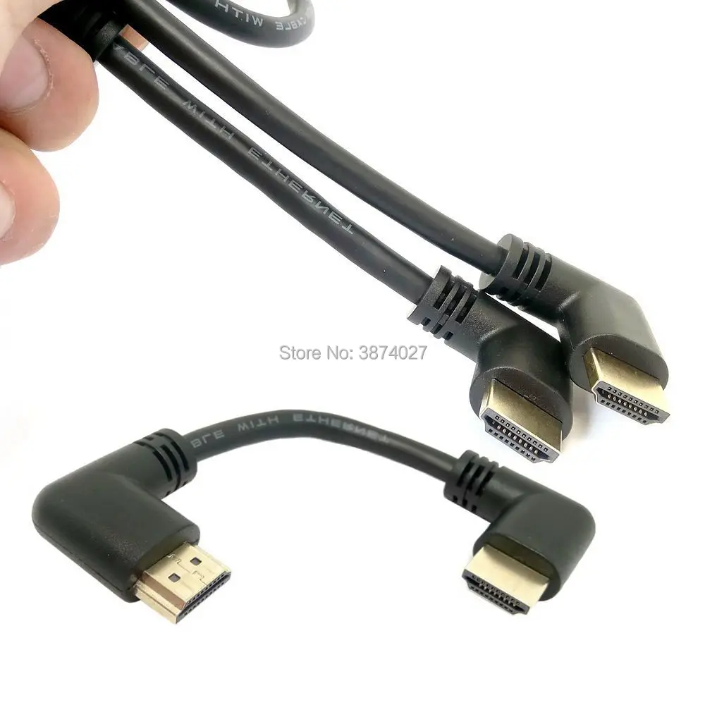 HDMI 2.0 4K 3D двойной 90 градусов прямоугольный штекер на HDTV кабель для DVD PS3 ПК|angle hdmi|right