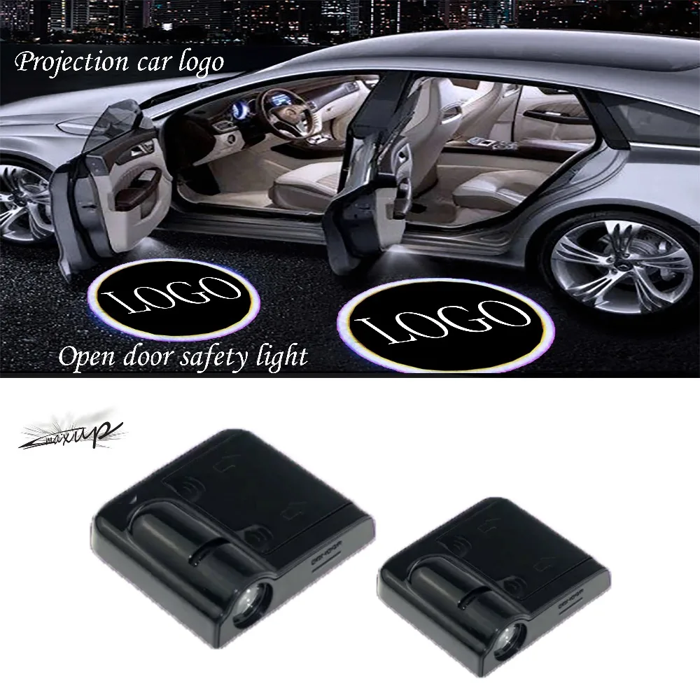 

Maxup 2pcs led logo lights for car door welcome for Ssangyong Rexton Chairman Rodius null Korando Actyon Tivolan auto light HD