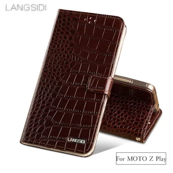 

Wangcangli brand phone case Crocodile tabby fold deduction phone case For MOTO Z Play cell phone package handmade custom