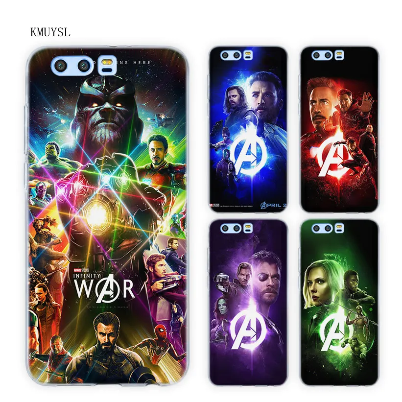

KMUYSL avengers infinity war TPU Transparent Soft Case Cover for Huawei Honor 10 9 8 Lite 7X 6A 6X 6C Pro