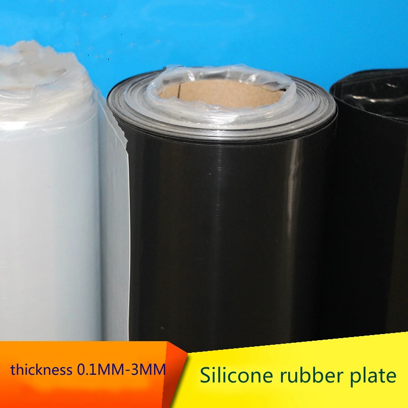 

Silicone rubber sheet 0.1 0.2 0.3 0.4 0.5 0.6 0.8 1.0 1.2 1.5 2 3mm thickness 500*500mm width board Insulation thermotolerace