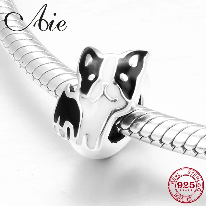 

2019 New Cute dog Shape 925 Sterling Silver spacer stopper beads Fit Original Pandora Charm Bracelet Jewelry making