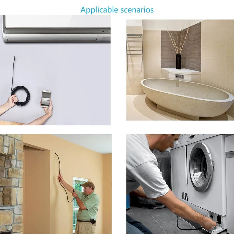 HD 1200P Wifi Endoscope Camera USB IP68 Waterproof Borescope Semi Rigid Tube Wireless Video Inspection for Android/iOS