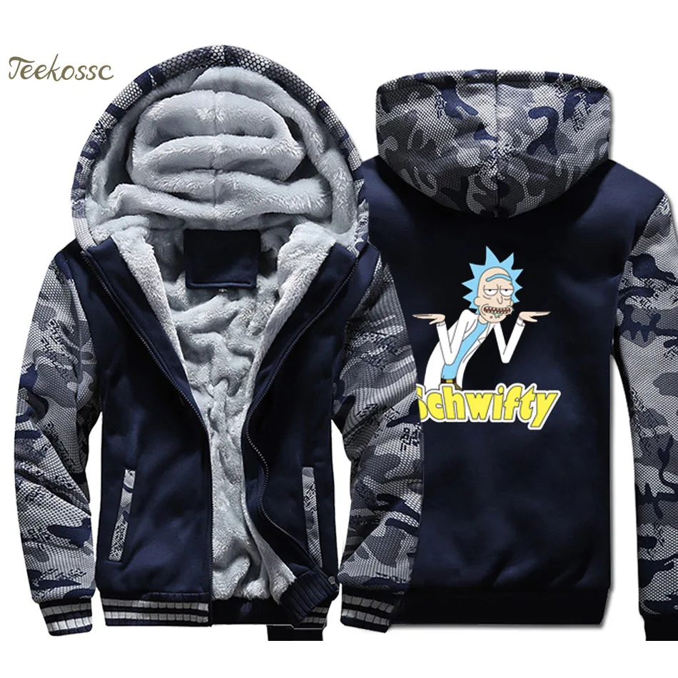 

Rick Schwifty Hoodie Men Cool Hooded Sweatshirt Coat Winter Fleece Thick Hipster Jacket New Fashion Graphics Design Streetwear