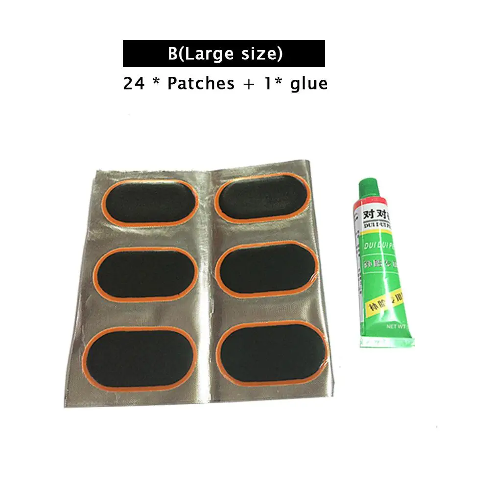 

48 Pcs+1 Glue High Quality Round Bicycle Bike Tire Tyre Rubber Patch Piece Bicycle Bike Tyre Rubber Patch Piece Repair Tools Kit