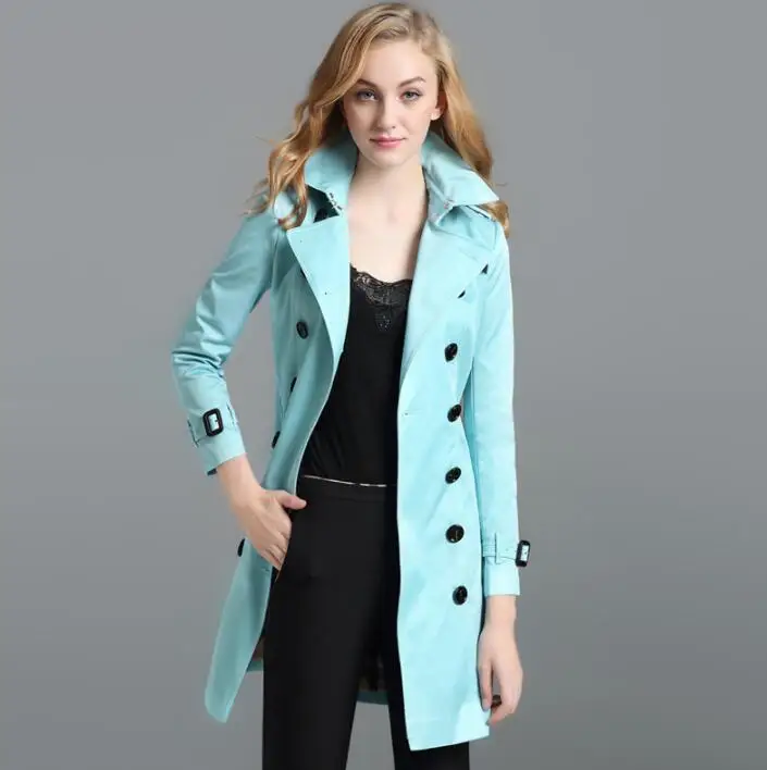 European spring autumn ladies trench coat women long sleeves coats