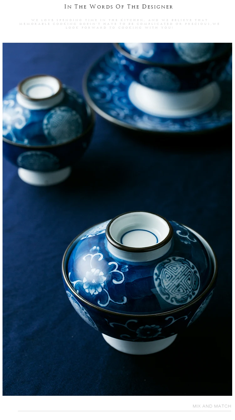 Китайский креативные столовые приборы, расписанный вручную керамический миска с крышкой риса суп с лапшой бытовой чашка для заварки чехол для столовой посуды