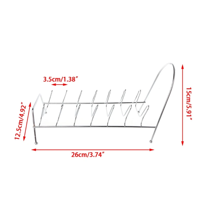 Plate Organizer 8 Slots Chrome Plated Dish Racks Countertop Drying Stand