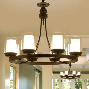 

Multiple Chandelier creative personality of modern minimalist living room lamps iron candlestick restaurant home lighting ZX75