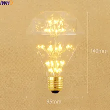 IWHD алмаз лампада Эдисон лампы E27 3 Вт Bombilla Ретро Винтаж светильник лампочка St64 A19 G95 G80 St58 T10 T185 T225 T30