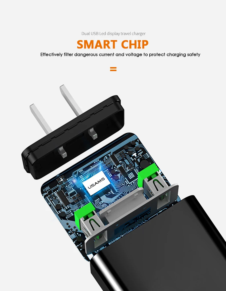 Зарядное устройство для мобильного телефона светодиодный дисплей 2 USB зарядное устройство для iPhone samsung Xiaomi EU US дорожное настенное зарядное устройство Зарядка для телефона usb-адаптер