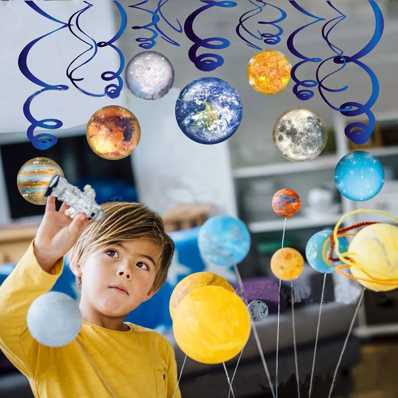 Солнечная система космический тематический день рождения декоративная бумага для вечеринок тарелка салфетка для чашек баннер Вихрь для детей планета тематические Вечерние