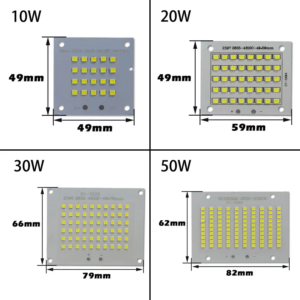 Светодиодный прожектор SMD2835 100% светодиодов полная мощность 10 Вт 20 30 50 алюминиевая