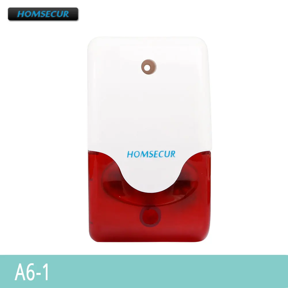 HOMSECUR A6-1 Беспроводной маленькая вспышка Сирена 150Db для GA01-3G/GA01-4G-W/GA01-4G-B домашняя охранная сигнализация Системы