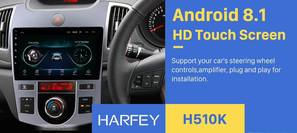 Top Harfey For KIA Forte(AT) 2008 2009 2010 2011 2012 9 Inch Car Radio 2Din Quad Core Stereo Android 8.1 GPS Multimedia Player 1080P 0
