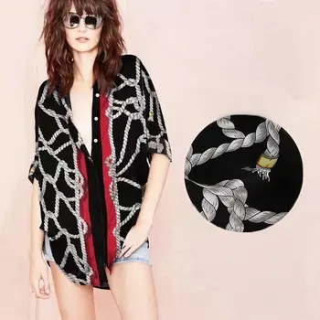 

2020 new silk fabric rope digital printing silk stretch satin fabric High quality wholesale silk cloth shirt fashion fabric