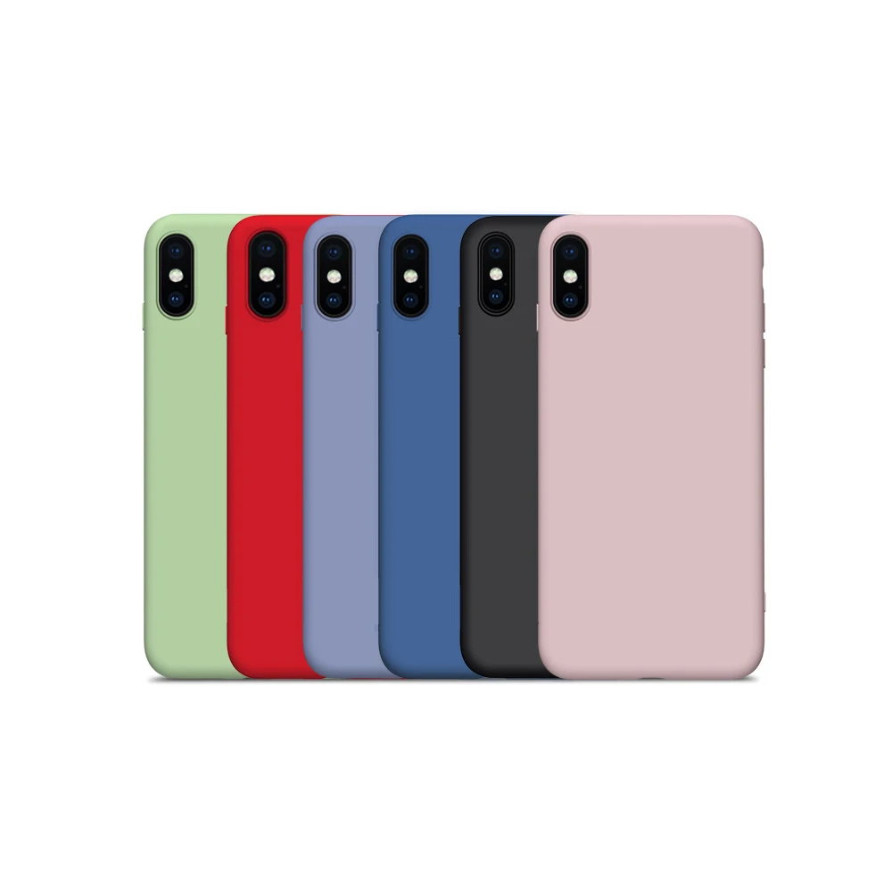 

Luxury Soft Liquid Silicone Case For iphone XR iPhone XS Max X Case Shockproof Cover For iphone 7 8 6 6s Plus Cases Candy Colors