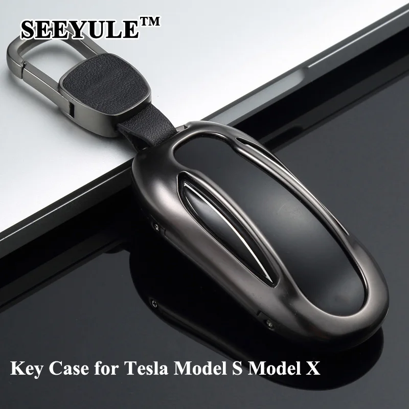 1 шт. seeyule Ключи чехол с поясом Алюминий сплав Оболочки сумка для хранения протектор deluxe Стайлинг для Тесла модель s модель x
