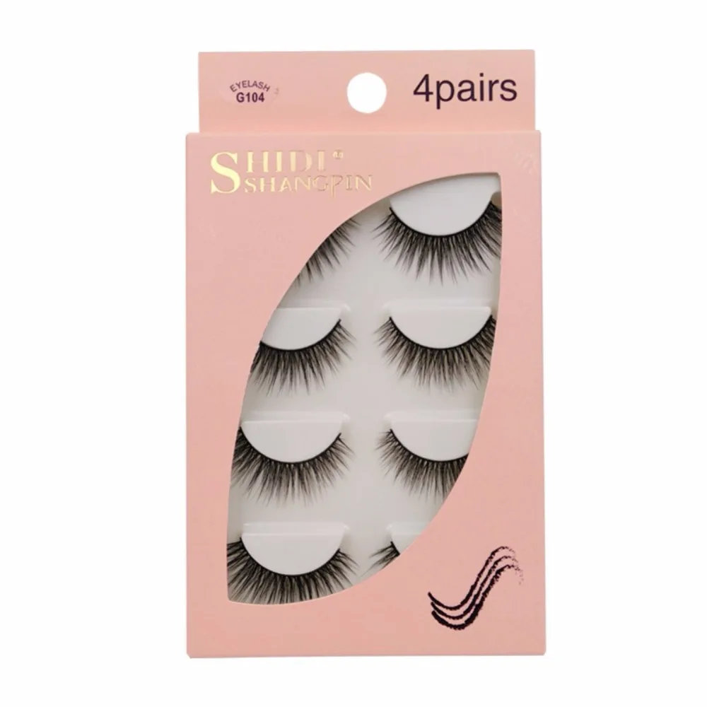 

Four Pairs Mink Eyelashes False Eyelashes Slender Curl 3d Mink Hair False Lashes Seamless Grafting False Eyelashes