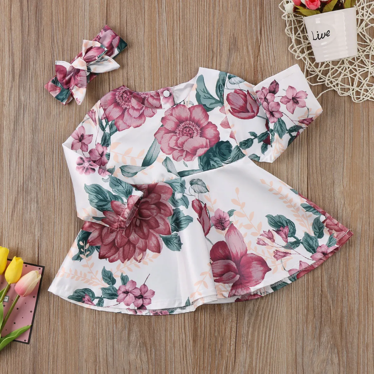 Платье с длинным рукавом и цветочным принтом на возраст 0 24 месяца|newborn dress