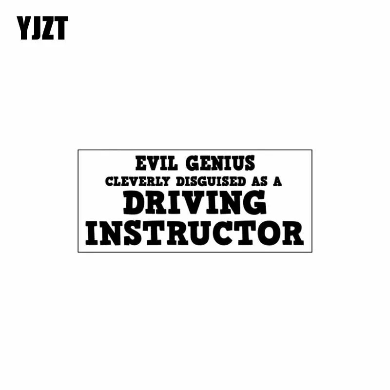 

YJZT 16.9CM*7.5CM EVIL GENIUS CLEVERLY DISGUISED AS A DRIVING INSTRUCTOR Vinyl Decal Car Sticker Black/Silver C10-01929