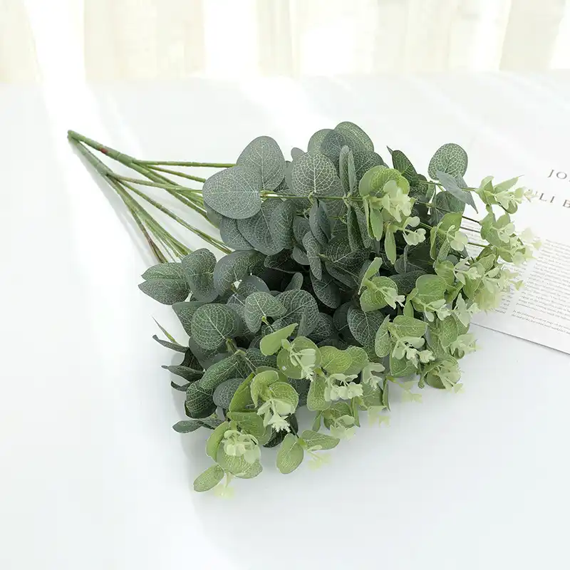 Artificial Faux Fake Silk Flowers Eucalyptus Plants Leaves Bouquet