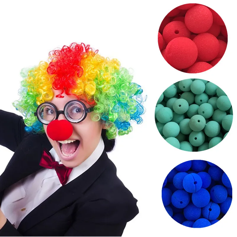 

50pcs 5cm Colorful Fun Nose Foam Circus Clown Nose Comic Party Supplies Halloween Accessories Costume Magic Dress Party Supplies