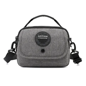 

2019 New Multifunction Men bag Grey Black Blue Small Men Messenger Bags Mini Male shoulder crossbody bags Casual Man Handbag