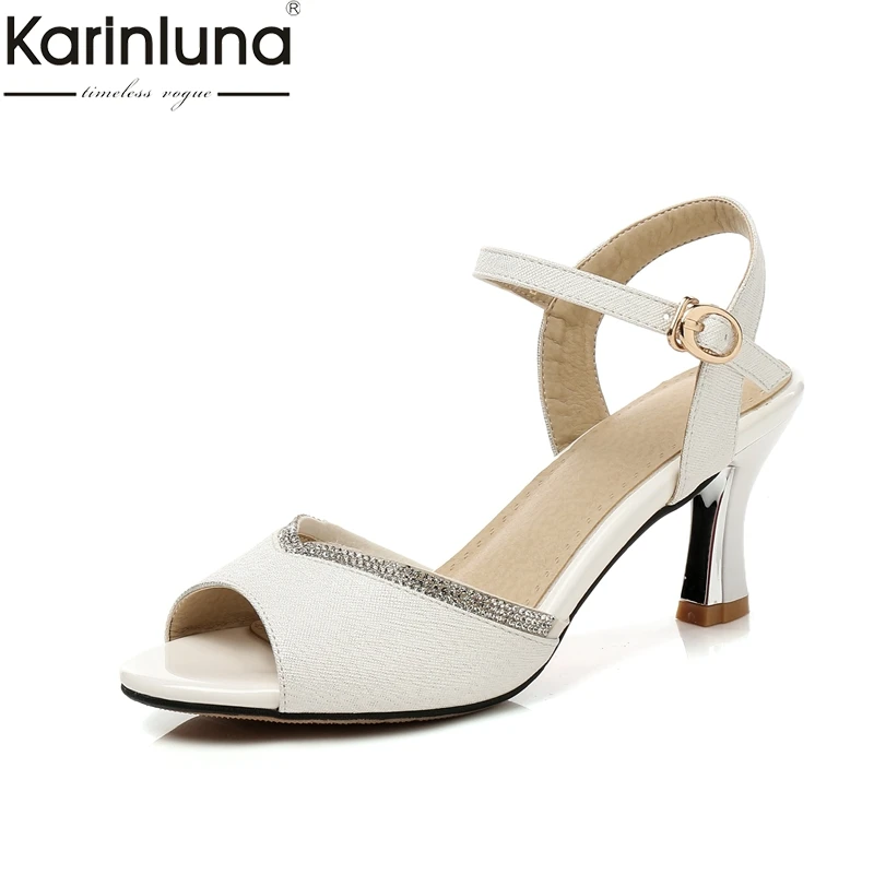 

Karinluna 2019 plus size 31-43 dropship elegant ankle-strap women's Shoes woman fashion high heels summer women sandals