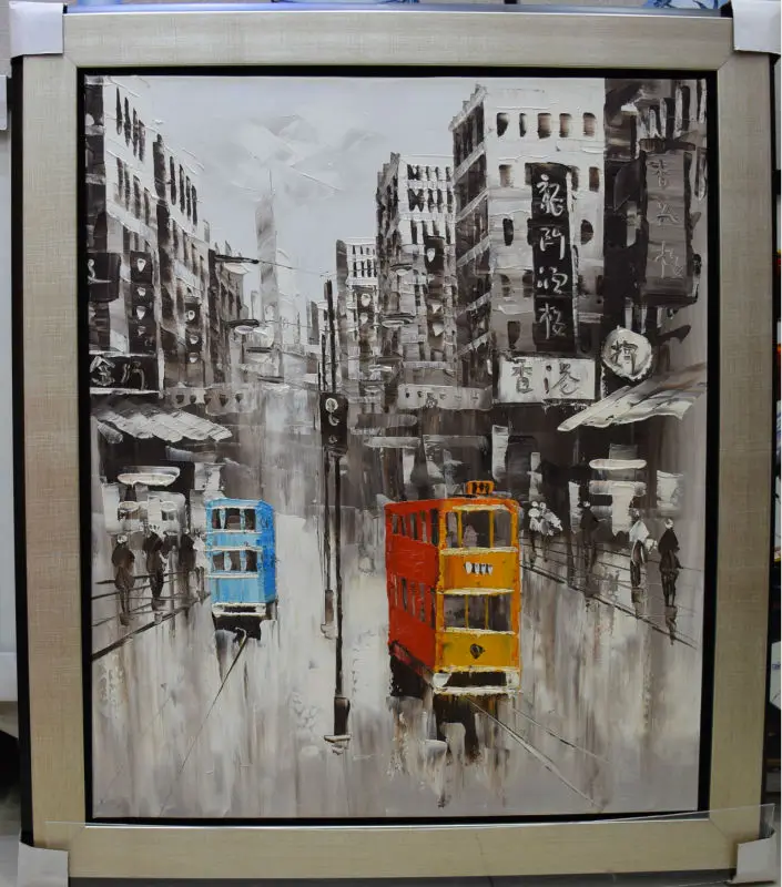 Hand Painted Canvas Knife Oil Painting Abstract Hong Kong ...