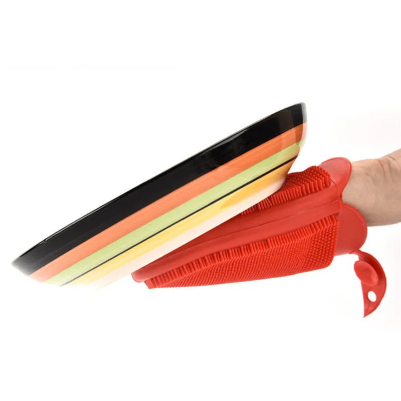 

Dropshipping 100% Food Grade Dishwashing Gloves Silicone Dish Wash Glove Sponge Scrubber Cleaning Dishwashing Brush Kitchen Tool