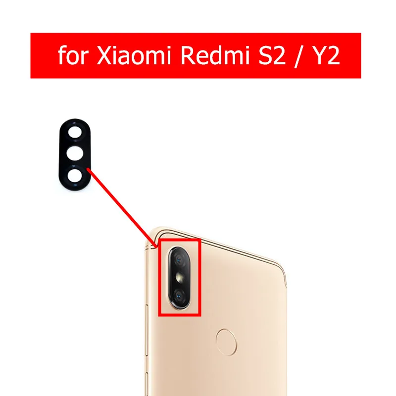 2 шт. для Xiaomi Redmi S2/Redmi Y2 Камера Стекло объектив задней Камера Стекло объектив с клеем замена запасных Запчасти