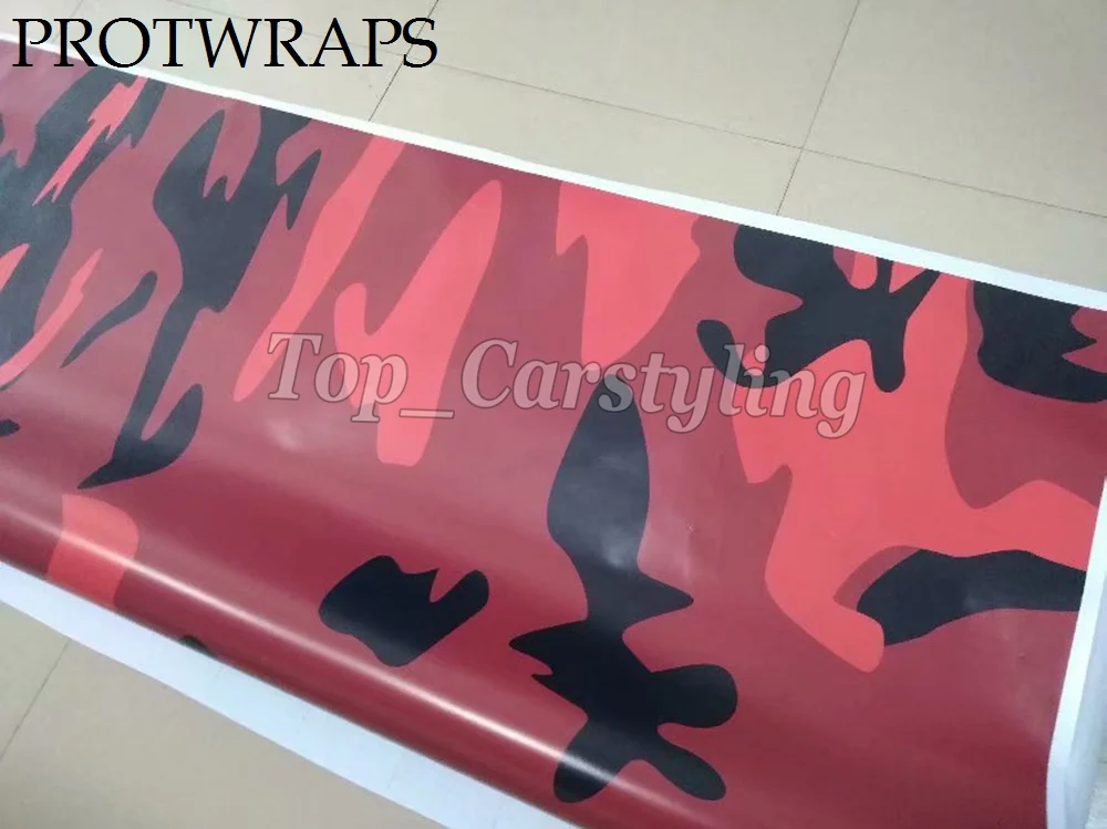 093 large ubran red snow camo vinyl car wrap film foil  (4)
