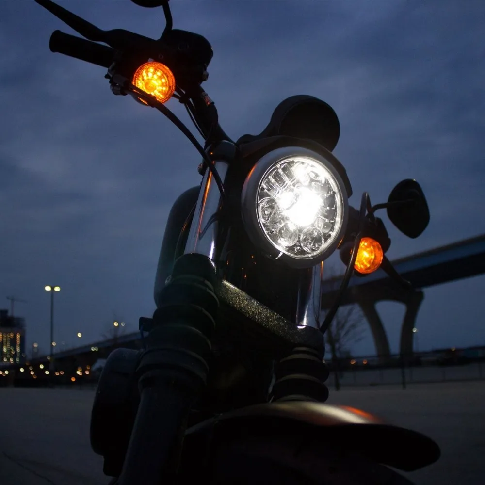 7 дюймовая круглая фара для мотоцикла с DRL черным корпусом "фара креплением на