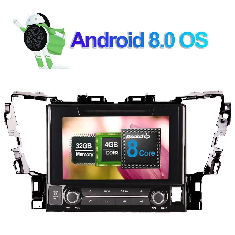 Cheap 9 Inch Android 8.0 Octa Core 4GB RAM Car GPS Navigation For Toyota Alphard 2015- DVD Multimedia Player Radio Stereo Bluetooth 1