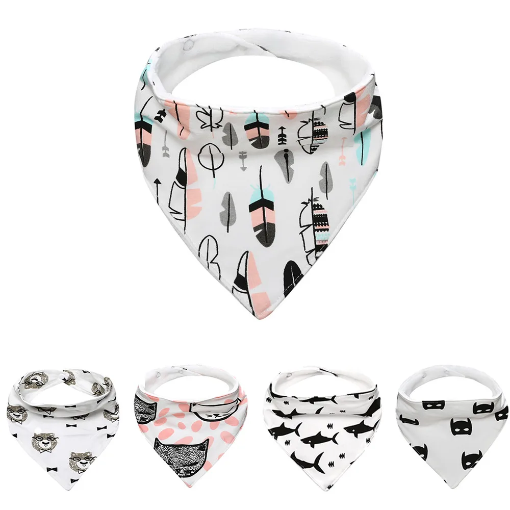 

Baby Kids Cotton Bandana Drool Bibs Feeding Saliva Towel Fashion baby Burp Cloths Printed Dribble Triangle Waterproof bibs 827