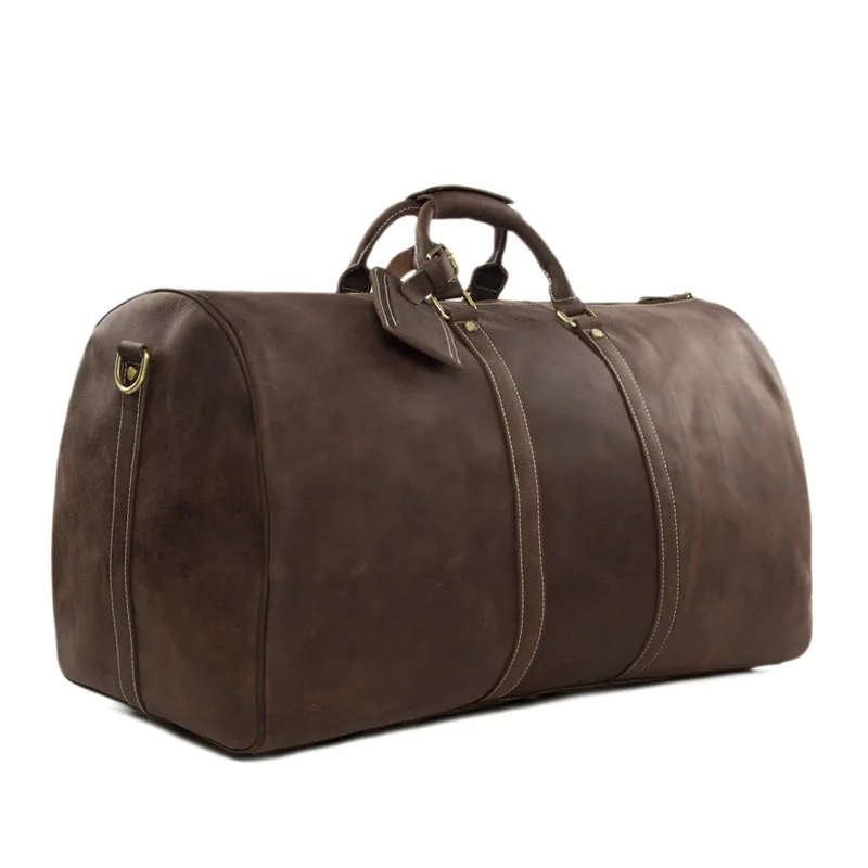 literacybasics.ca : Buy ROCKCOW Large Vintage Retro Look Genuine Leather Duffle Bag Weekend Bag Men ...