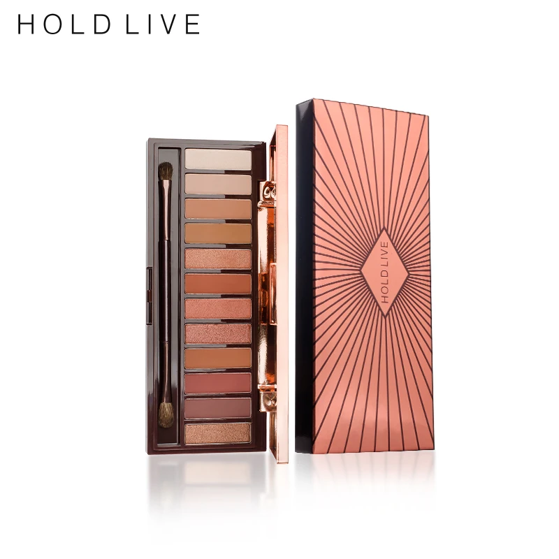 HOLD LIVE Sunset City Matte Eyeshadow Palette Earth Peach Color Shimmer Shadows Korean Makeup 12 Color Pigment Glitter Eyeshadow