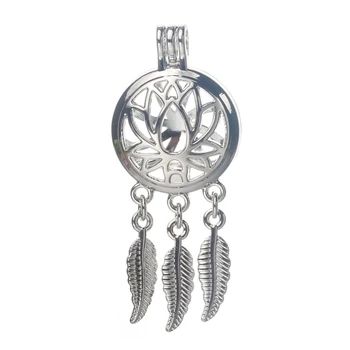 

5pcs Fine Lotus Dreamcatcher Pearl Cage Locket Pendant DIY Bead Cage Aroma Essential Oil Diffuser Box For Oyster Pearls