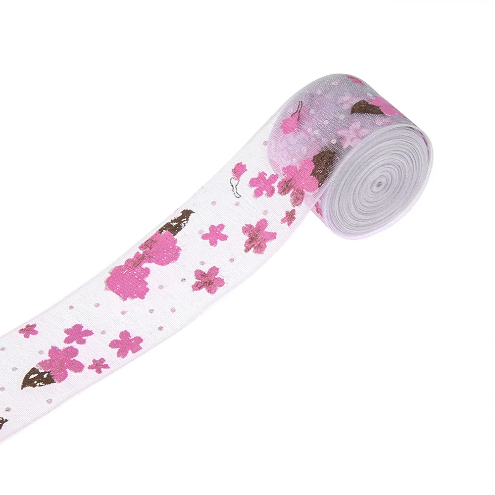 

6yards 25mm DIY Craft Gift Wrapping Multi Colors Options Printed Flower Organza Ribbon DIY Sewing & Hair Bow Accessories