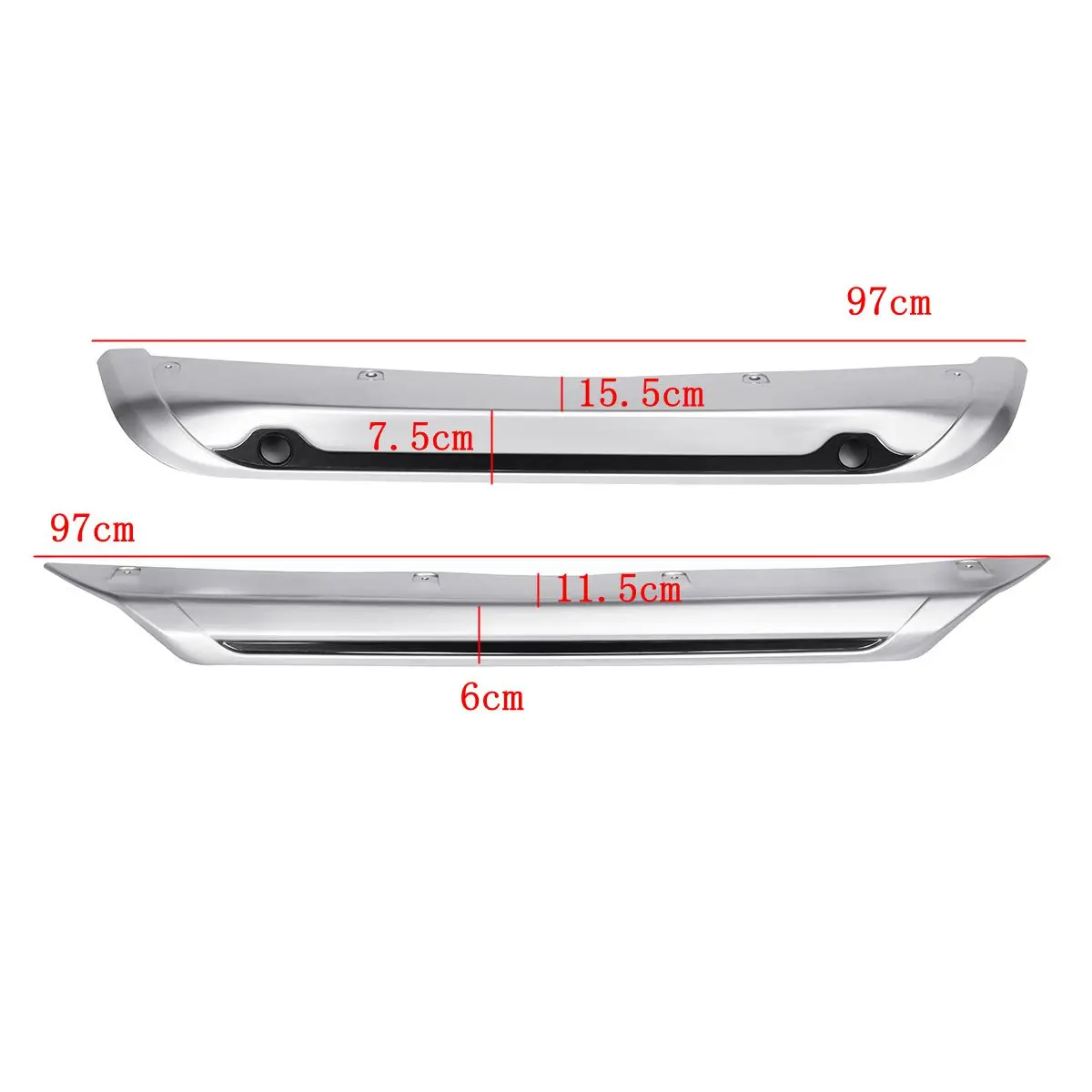 2X ABS Car Front Rear Bumper Skid Protector Guard Plate Decoration for Nissan Qashqai Dualis J11