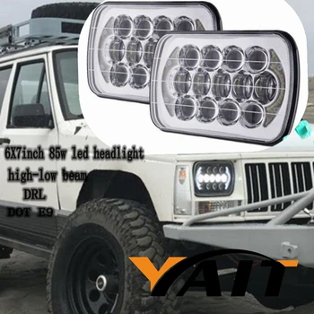 

Square LED Car styling Headlight 7x6 5x7 Inch Projector DRL for Jeep XJ YJ