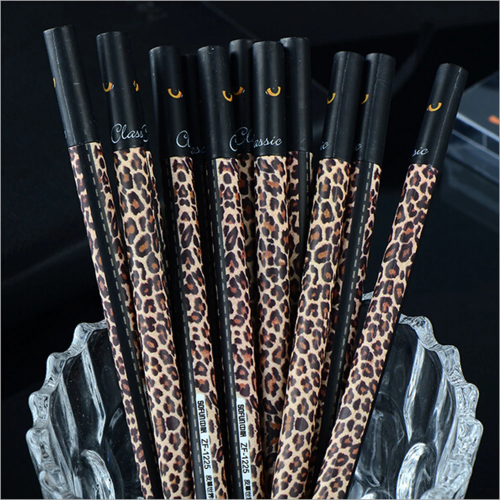 Creative Fashion Leopard Print Cover Gel Pen Diario Writing Creative Fashion Leopard Print Cover Gel Pen Diario Writing Accessories Tool Roller Lovely Fur 0 38mm Neutral Pens In From Office